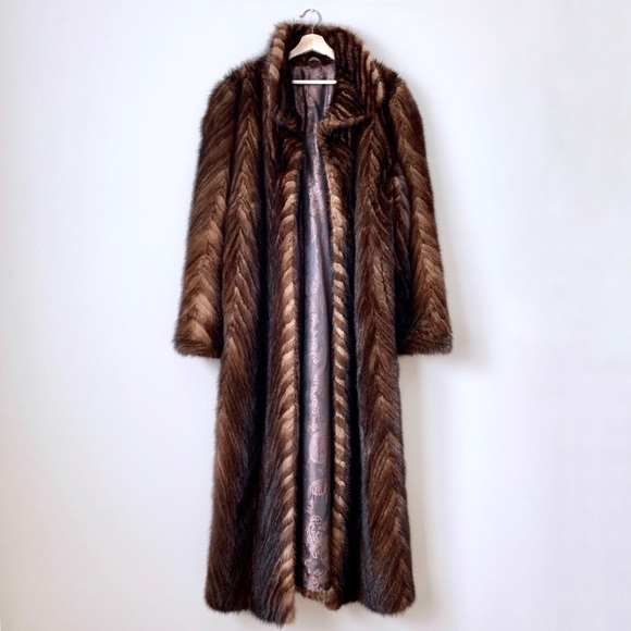 Authentic Mink Fur Long Shearling Coat - Picture 1 of 9